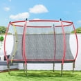 thumbnail image 2 of Soozier 10ft Outdoor Trampoline with Net Enclosure, Curved Poles and Safety Spring Cover,  Red, 2 of 10
