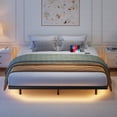 thumbnail image 2 of Einfach King Size Floating Bed Frame with Smart LED Light and Built-in Charging Station, Metal Platform Bed with Heavy Duty Slat, Noise-Free, Black, 2 of 11