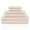 Off-White, variant on Basket Weave Egyptian Cotton 500 GSM Jacquard and Solid Combo 6-Piece Towel Set, 2 Face, 2 Hand, and 2 Bath Sky Blue