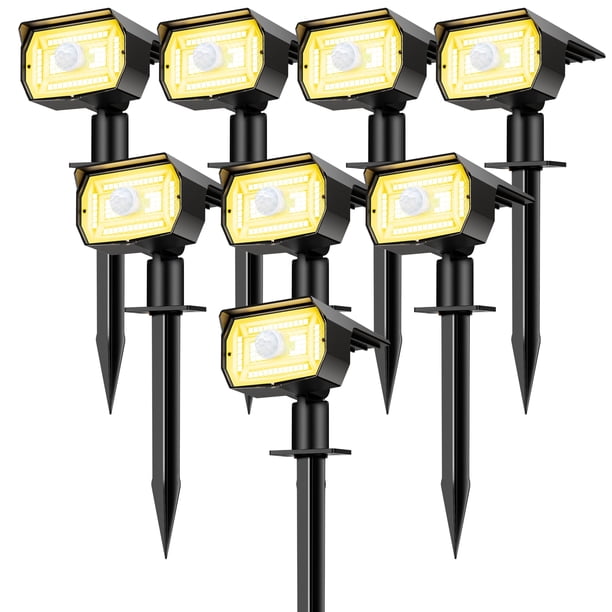 Focos solares Nipify, paquete de 8, 56 sensores de movimiento LED, impermeables