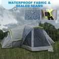 thumbnail image 2 of Zimtown Family Camping Tents 10 People Three Rooms Polyester Cloth Fiberglass Poles Dark Gray, 2 of 9