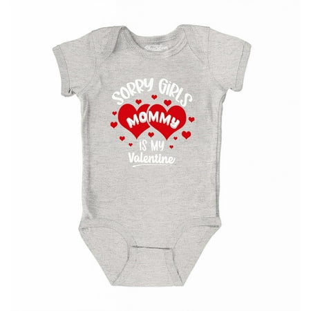 

Shop4Ever Sorry Girls Mommy is My Valentine Valentine s Day Baby s Bodysuit Infant Cotton Romper 12 Months Heather Grey