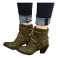 thumbnail image 5 of asdoklhq Womens Casual Shoes,Women Shoes Breathable Chunky High Heels Retro Zipper Short Boots, 5 of 5
