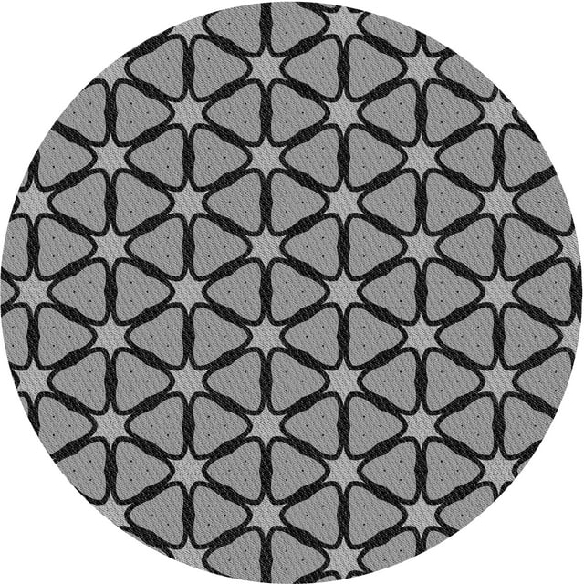 Ahgly Company Tapis d'Intérieur Ronds Transitionnels Noirs Lavables à la Machine, 5 Pieds Rond