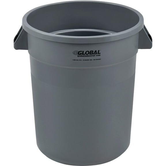 Global Industrial Plastic Trash Can - 20 Gallon Gray