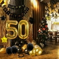 thumbnail image 3 of 50th Birthday Decorations Kit, Large Number 50 Balloons, Black and Gold Happy Birthday Banner with Latex and Star Balloons, 50 Birthday Balloons Set Party Supplies, 24 Pack, 3 of 7