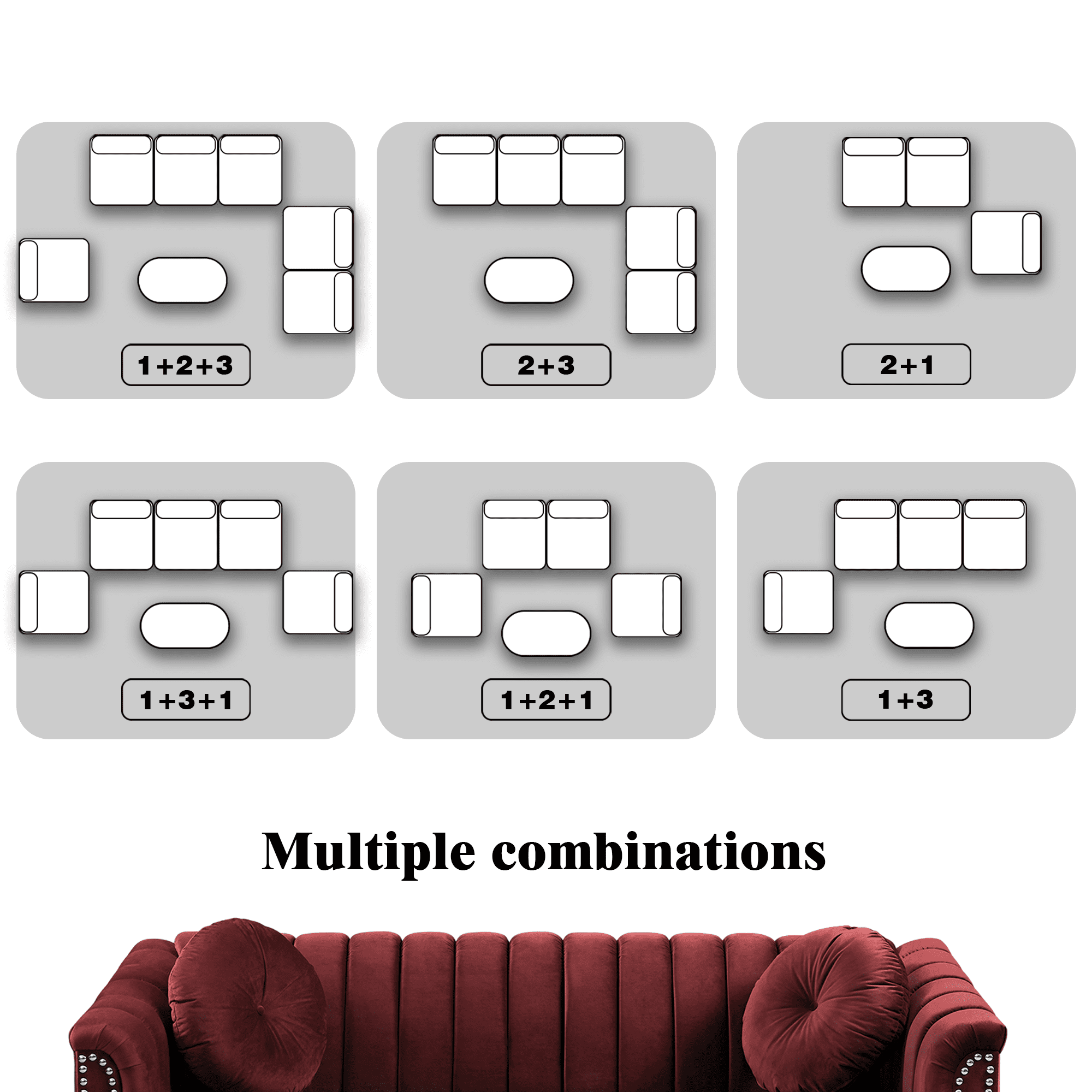 Aukfa 60" Loveseat Sofa Couch, Contemporary Sleep Sofa for Living Room Furniture Sets, Red