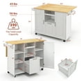 thumbnail image 4 of Costway Rolling Kitchen Island Utility Serving Cart with Drop Leaf Wine Rack Drawer White, 4 of 10