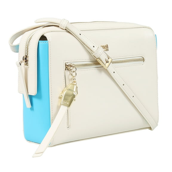 Roberto Cavalli Class GWLPD5 T37 Brigitte 0 Ivory/Blue Medium Shoulder Bag