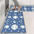 thumbnail image 2 of Kitchen Rugs Sets Of 2,Baseball Stars Pattern Anti Fatigue Kitchen Mat Rugs Non Slip Washable,Decorative Kitchen Floor Mats for Kitchen,Sink,Laundry,17"X47", 2 of 5