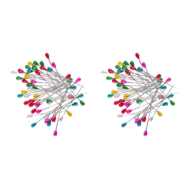 Redempat 100pcs Colorful Dressmaking Sewing Pins Straight Head Pins Pin Pearl Corsage Style A 2Set