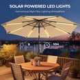 thumbnail image 3 of Patbrela 9FT Patio Umbrella Solar Lighted Outdoor Umbrella with LED Strips, Convenient Crank Lift System, for Beach, Gargen, Yard, Home, Pool, Beige, 3 of 10