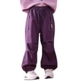 thumbnail image 1 of Girls Pants Soft Joggers with Drawstring Elastic Waist for Active Kids Comfortable Warm Sweatpants, 1 of 9