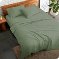 thumbnail image 2 of 800 Thread Count 100% Egyptian Extra Long Staple Cotton Sheet Set, 4 Pc Set, Sateen Weave, Hotel Collection Soft Luxury Bedding, Fits Upto 15" Inch Deep Pocket (Sage Solid, King Size), 2 of 8