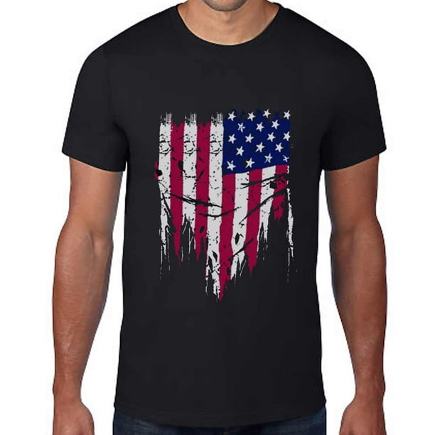 AllTopBargains - Mens American Flag T-Shirt Distressed Tee 4th July ...