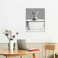 thumbnail image 3 of COMIO Funny Bathroom Rabbit Wall Art Bunny In Bathtub Bathroom Pictures Wall Decor Bathroom Sign Canvas Prints Painting Modern Home Office Decorations Framed Artwork For Bathroom, 3 of 5