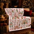 thumbnail image 3 of Whimsical Christmas Sweets Village Baking Scene, Festive Holiday Scene, Warm Flannel Blanket for Kitchen and Dining Room, Art Lovers Christmas Gift, Festive Home Decor, 3 of 9