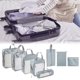 thumbnail image 5 of 8 cubos de embalaje portátiles, organizadores de equipaje, gran capacidad, transpirable y con cremallera visible, neceser, bolsas de almacenamiento de gris Gloria bolsa de almacenamiento, 5 of 8