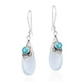 thumbnail image 2 of Gorgeous Moonstone Teardrop Simulated Blue Aquamarine Sterling Silver Earrings, 2 of 5