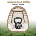 thumbnail image 2 of Dkelincs Wicker Egg Chair Oversided Chair Outdoor And Indoor 352lbs Capacity Basket Chair With 4 Cushions,White, 2 of 7