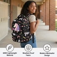 thumbnail image 6 of HUIACONG 4PCS Star Unicorn School Backpack for Kids, 17" Student Bookbag with Lunch Box for Children Age 8-13, 6 of 7