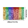 thumbnail image 5 of Sylvtty 1Pc/2Pcs Rainbow Wavy Table Skirt Metallic Tinsel Foil Fringe Streamers for Birthday Wedding Fiesta Party Decoration, 5 of 7