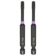 thumbnail image 1 of Uxcell 2pcs TT25 Torx Impact Screwdriver Bit 1/4" Hex Shank 3" Long Magnetic with Hole, 1 of 7