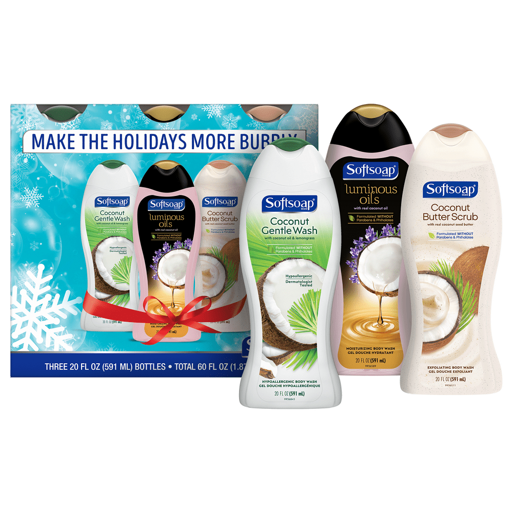 Softsoap Coconut Body Wash Holiday Gift Set, 20 Fl Oz, 3 Ct Walmart