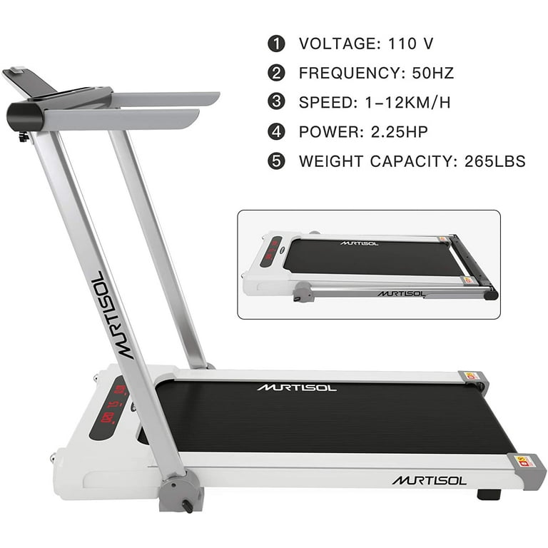 Murtisol Folding 2 in 1 Electric Motorized Treadmill Machine 1100W