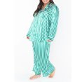 thumbnail image 5 of Womens Pajama Set Striped Long Sleeve Button Down Shirt with Pants Sleepwear Pjs Lounge Sets, 5 of 10