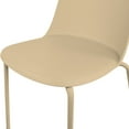 thumbnail image 5 of Set of 4 Stackable Dining Kitchen Chairs Plastic Armless Side with Back Curved Round Shape Chrome Metal Legs Indoor Outdoor Patio Beige, 5 of 14