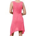 thumbnail image 2 of J. METHOD Women's Sleeveless Round Neck Flare Curved Hem Swing Tank Top Dress NEWDR61 Coral 3X, 2 of 5