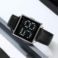 thumbnail image 2 of Square Men's Luxury Watches Fashion Creative Multifunctional Waterproof Wristwatch, Stainless Steel or Gold and Silver - Toned Leather Strap Gifts for Men, 2 of 11