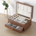 thumbnail image 4 of Walnut Solid Wood Jewelry Box Necklace Ring Earrings Earrings Hand Jewelry Storage Box, 4 of 6