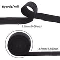 thumbnail image 2 of 6 Yards 37mm Wide Non-Slip Elastic Band Straight Silicone Elastic Gripper Band Flat Waistband for Garment Sewing Project Black Polyester, 2 of 8