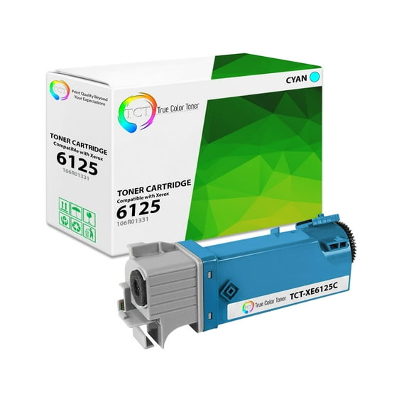 TCT 6125 Cyan Toner Cartridge - Premium Compatible Replacement for Xerox 106R01331 Cyan