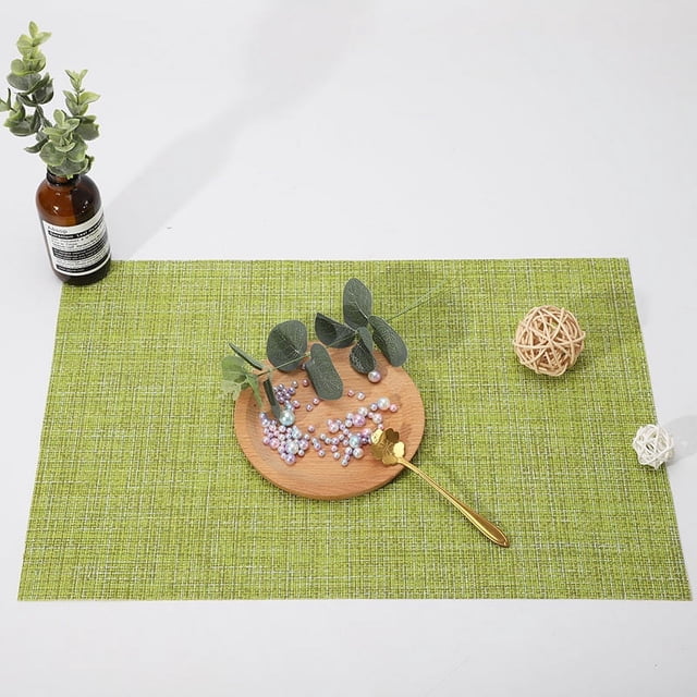 Nvzi Manteles individuales, manteles para mesa de comedor, protectores de superficies,accesorios de decoración de cocina (juego de 6, tamaño 17,71 x 11,8 pulgadas, verde)