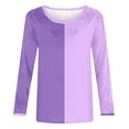 thumbnail image 4 of RXIRUCGD T-Shirts de Mode pour Femmes Col Rond Décontracté T-Shirt Ample à Manches Longues, Violet, Taille : m, 4 of 5