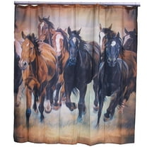 DeLeon Collections Galloping Horses Shower Curtain