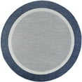 thumbnail image 3 of 6ft Round Water Resistant, Indoor Outdoor Rugs for Patios, Front Door Entry, Entryway, Deck, Porch, Balcony | Outside Area Rug for Patio | Navy, Solid Border | Size: 5'3'' Round, 3 of 6