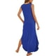 thumbnail image 2 of Gibobby Vestido largo de verano para mujer Vestido casual de verano sin mangas para mujer Vestidos sueltos divididos con bolsillos(Azul oscuro,M), 2 of 5