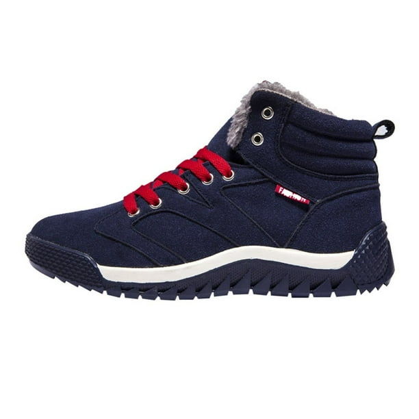Winter Casual High top Snow Boots Fur Lined Lace Up Ankle Sneakers for Men Walmart