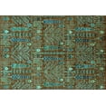 thumbnail image 1 of Ahgly Company Machine Washable Indoor Rectangle Oriental Turquoise Blue Industrial Area Rugs, 2' x 3', 1 of 4