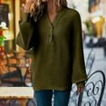thumbnail image 4 of Gnshining Hoodless Pullover for Women Button V-Neck Long-Sleeved Loose Solid Color Sweater Shirts, 4 of 9