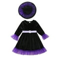 thumbnail image 3 of JLFKNG Toddler Kids Baby Girls Princess Dresses Ruffled Long Sleeve A Line Velvet Party Dress With Hats 2Pcs Outfits Sets Interested Girls Clothing, 3 of 9