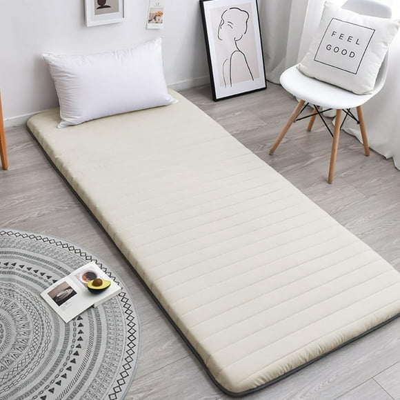 VISTABLUE Japanese Futon Floor Mattress Foldable Tatami Mat High Support Futon Mattress Portable Dormitory Sleeping Pad for Adult Child (White, 59 * 79), SSCD01