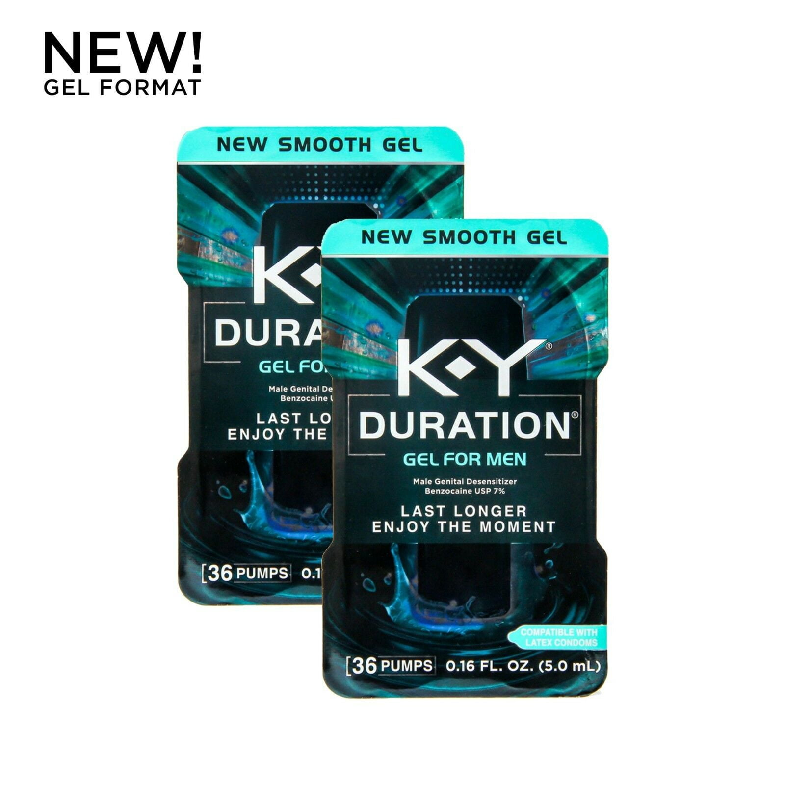 KY Duration Gel for Men Last Longer & Enjoy The Moment, 36 pumps, (Condom Safe) Male Genital