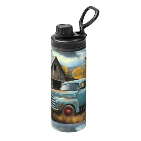 

Naloa Vintage Truck Farm Scene 18oz Sports Insulated Kettle Stainless Steel Insulated Cup for Women Men for Fitness Gym & Outdoor