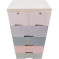 thumbnail image 5 of Plastic Drawers Dresser for Bedroom Locked Storage Cabinet with 6 Drawers Chest Of Drawers for Playroom Craft Organizers and Storage for Clothes, Towels 19.7’’ W x 13.8’’ D x 40’’ H (), 5 of 7