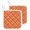 Orange, variant on Grey Tartan Pot Holders for Kitchen Heatproof Potholder, 2 Pack Classic Plaid Grid Geometric Minimalist Hot Pads Multipurpose Oven Pads Terry Cloth Potholders Trivet for Cooking and Baking